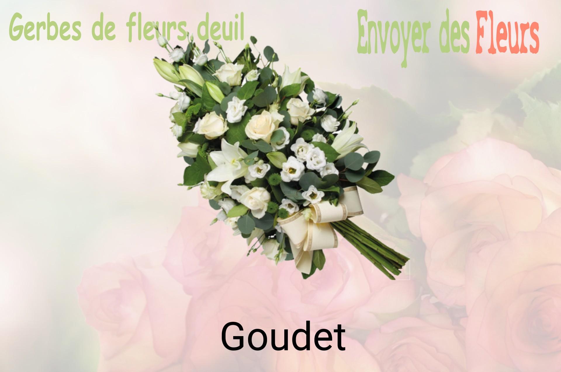 Gerbe de fleurs de deuil livrée à Goudet